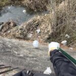 川辺のゴミ袋釣り上げ｜今日は2袋救出 #141